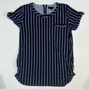 Sweet Wanderer blue and white striped maternity top size L